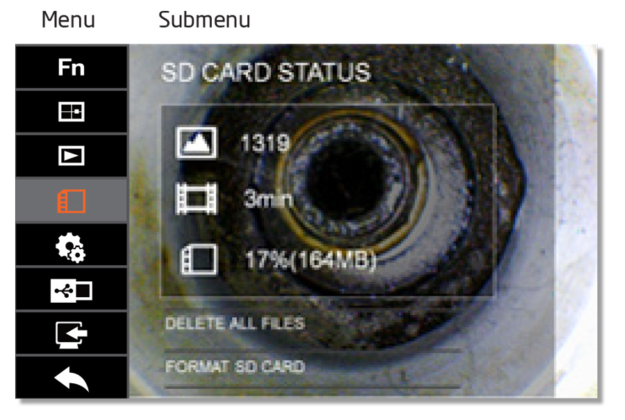 Trạng thái thẻ SD có trên thiết bị